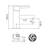 MONOMANDO LAVABO MIL·LENIUM BORRAS